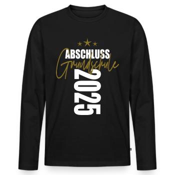 Abschluss 2025 Grundschule - Männer Premium Bio Langarmshirt - Schwarz - Vorne - Nico (187cm)