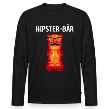 Hipster Gummibärchen Gummibären - Männer Premium Bio Langarmshirt - Schwarz - Vorne - Nico (187cm)