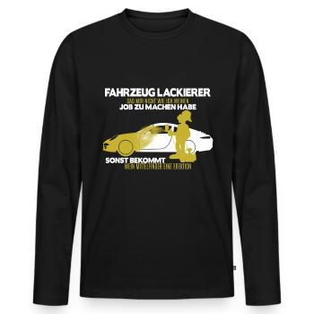 Chemise de peintre - cadeau de voiture de peintre de véhicule - T-shirt manches longues Premium bio Homme - noir - Devant - Nico (187cm)
