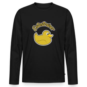 Entraîneur de canards Drôle Fun Shirt Quietscheente - T-shirt manches longues Premium bio Homme - noir - Devant - Nico (187cm)