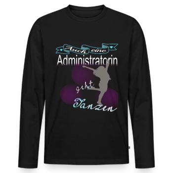 L'administrateur va danser mesdames idée cadeau - T-shirt manches longues Premium bio Homme - noir - Devant - Nico (187cm)