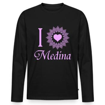 MEDINA, Umrah, Hajj, Kaba, Mecca, pilgrimage - Men's Premium Organic Long Sleeve Shirt - black - Front - Nico (187cm)