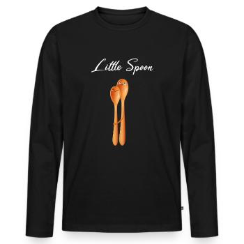 Big Spoon Little Spoon Partner Couple Pärchen Paar - Männer Premium Bio Langarmshirt - Schwarz - Vorne - Nico (187cm)
