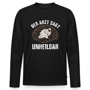 Der Arzt Sagt Unheilbar Motorrad Motorradfahrer - Männer Premium Bio Langarmshirt - Schwarz - Vorne - Nico (187cm)