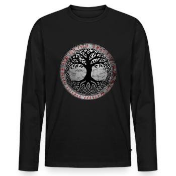 Yggdrasil Tree of Life Worldenbaum - T-shirt manches longues Premium bio Homme - noir - Devant - Nico (187cm)