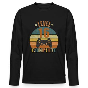 16 Geburtstag Gamer 16 Jahre Geschenk - Männer Premium Bio Langarmshirt - Schwarz - Vorne - Nico (187cm)
