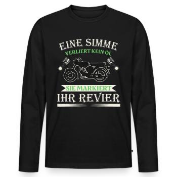 Simson DDR Moped Simson fan s51 ddr design - Männer Premium Bio Langarmshirt - Schwarz - Vorne - Nico (187cm)