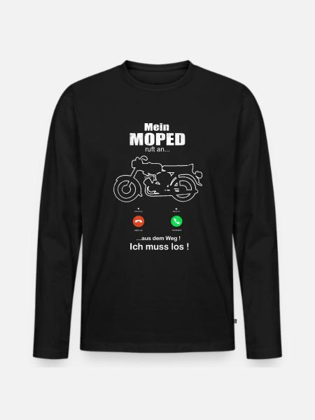 DDR Moped s50 s51 Suhl Ossi 2takter Simme Geschenk - Männer Premium Bio Langarmshirt - Schwarz