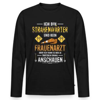 Road caretaker road builder road master - Men's Premium Organic Long Sleeve Shirt - black - Front - Nico (187cm)