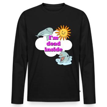 i am dead inside - T-shirt manches longues Premium bio Homme - noir - Devant - Nico (187cm)