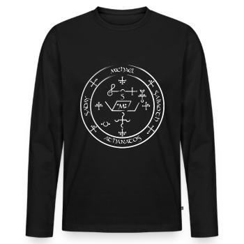 Archangel Michael Sigil Siegel Archange Michael - T-shirt manches longues Premium bio Homme - noir - Devant - Nico (187cm)