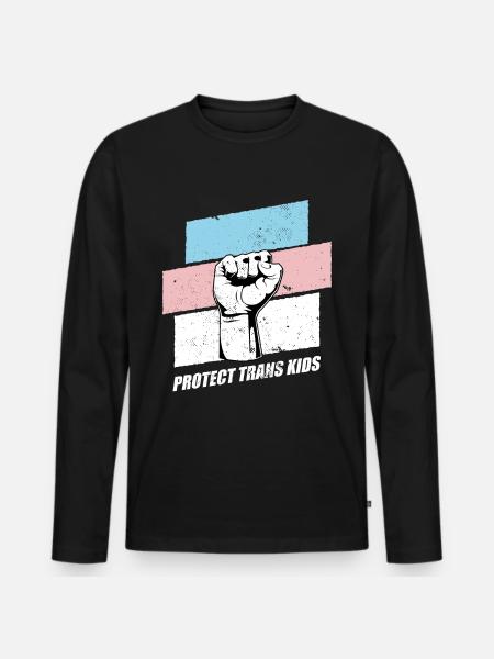 Protect Trans Kids - Men's Premium Organic Long Sleeve Shirt - black