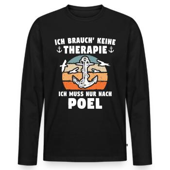 Poel Sprüche Ostsee Souvenir - Männer Premium Bio Langarmshirt - Schwarz - Vorne - Nico (187cm)