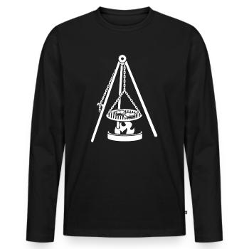 Saarländer Schwenken Saarland Swivel Grill - Men's Premium Organic Long Sleeve Shirt - black - Front - Nico (187cm)