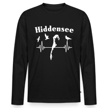 Hiddensee EKG Ostsee Insel - Männer Premium Bio Langarmshirt - Schwarz - Vorne - Nico (187cm)