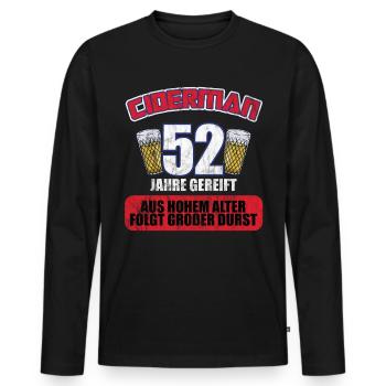 Ciderman 52 Jahre Geburtstag Apfelwein Äppelwoi - Männer Premium Bio Langarmshirt - Schwarz - Vorne - Nico (187cm)