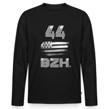 Bretagne-numéro département Breton BZH - T-shirt manches longues Premium bio Homme - noir - Devant - Nico (187cm)