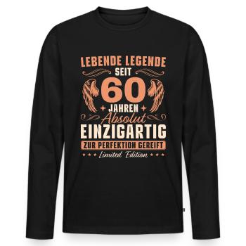 60 Jahre Vintage Geburtstag 60 Geburtstag - Männer Premium Bio Langarmshirt - Schwarz - Vorne - Nico (187cm)