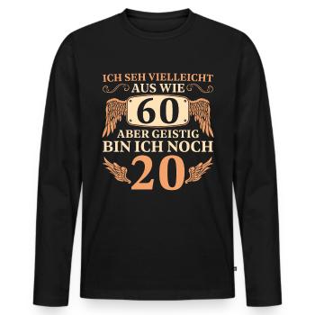60 Jahre Mann Vintage 60 Geburtstag - Männer Premium Bio Langarmshirt - Schwarz - Vorne - Nico (187cm)