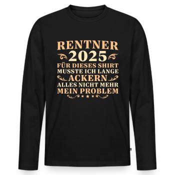 Rentner 2025 Arbeitskollege Rente Abschied - Männer Premium Bio Langarmshirt - Schwarz - Vorne - Nico (187cm)
