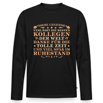 Kollege Abschied Bester Arbeitskollege Rente - Männer Premium Bio Langarmshirt - Schwarz - Vorne - Nico (187cm)