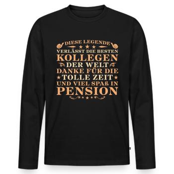 Beamter Abschied Bester Arbeitskollege Pension - Männer Premium Bio Langarmshirt - Schwarz - Vorne - Nico (187cm)