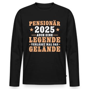 Pensionär 2025 Beamter Ruhestand Pension - Männer Premium Bio Langarmshirt - Schwarz - Vorne - Nico (187cm)