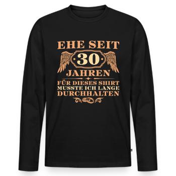 30. Hochzeitstag Perlenhochzeit Geschenk - Männer Premium Bio Langarmshirt - Schwarz - Vorne - Nico (187cm)