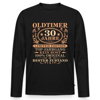 30 Jahre Original 30. Geburtstag Geschenkidee - Männer Premium Bio Langarmshirt - Schwarz - Vorne - Nico (187cm)