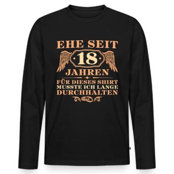 18. Hochzeitstag Türkishochzeit Geschenk - Männer Premium Bio Langarmshirt - Schwarz - Vorne - Nico (187cm)