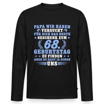 68 Jahre alt Papa 68. Geburtstag Geschenk - Männer Premium Bio Langarmshirt - Schwarz - Vorne - Nico (187cm)