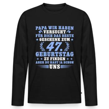 47 Jahre alt Papa 47. Geburtstag Geschenk - Männer Premium Bio Langarmshirt - Schwarz - Vorne - Nico (187cm)
