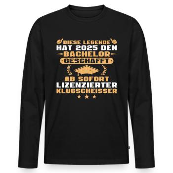 Bachelor geschafft Bestandenes Studium 2025 - Männer Premium Bio Langarmshirt - Schwarz - Vorne - Nico (187cm)