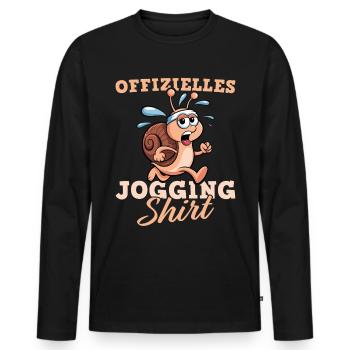 Offizielles Jogging Shirt - Langsame Schnecke - Männer Premium Bio Langarmshirt - Schwarz - Vorne - Nico (187cm)