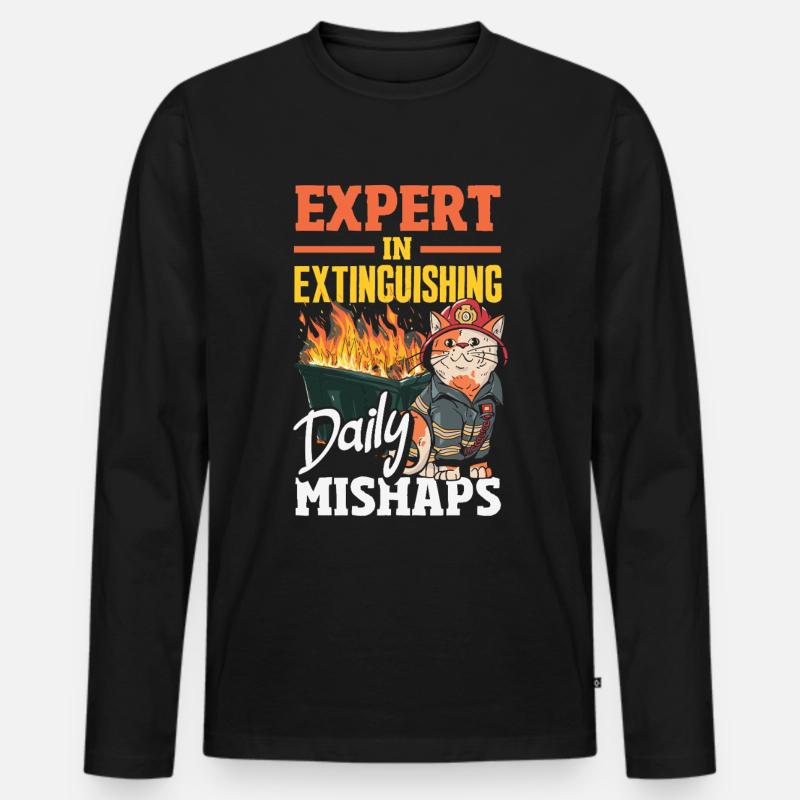 Müllcontainer Fire Response Team Leader - Männer Premium Bio Langarmshirt - Schwarz