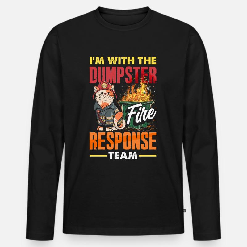 Müllcontainer Fire Response Team Leader - Männer Premium Bio Langarmshirt - Schwarz