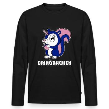 Einhörnchen - Männer Premium Bio Langarmshirt - Schwarz - Vorne - Nico (187cm)
