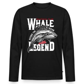 Baleine le roi des mers - T-shirt manches longues Premium bio Homme - noir - Devant - Nico (187cm)