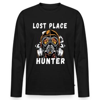 Caméra citation Lost Place Hunter Explorer cadeau - T-shirt manches longues Premium bio Homme - noir - Devant - Nico (187cm)