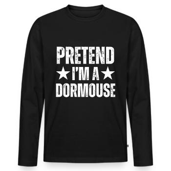 Tu so, als wäre ich ein Siebenschläfer - Männer Premium Bio Langarmshirt - Schwarz - Vorne - Nico (187cm)
