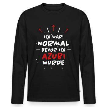 Azubi Spruch Lehrling Job Lustiges Azubi Geschenk - Männer Premium Bio Langarmshirt - Schwarz - Vorne - Nico (187cm)