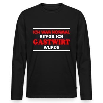 Gastwirt Spruch Kneipe Wirt Fun Gastwirt Geschenk - Männer Premium Bio Langarmshirt - Schwarz - Vorne - Nico (187cm)