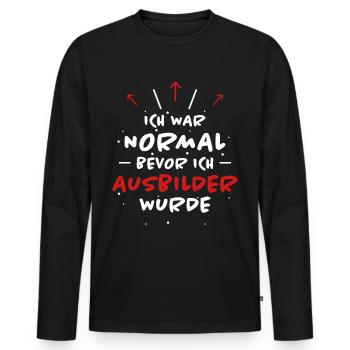 Ausbilder Spruch Beruf Lustiges Ausbilder Geschenk - Männer Premium Bio Langarmshirt - Schwarz - Vorne - Nico (187cm)