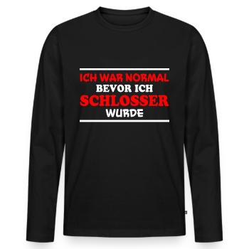 Schlosser Spruch Beruf Lustiges Schlosser Geschenk - Männer Premium Bio Langarmshirt - Schwarz - Vorne - Nico (187cm)