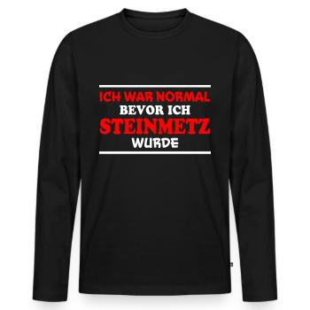 Steinmetz Spruch Beruf Lustiges Steinmetz Geschenk - Männer Premium Bio Langarmshirt - Schwarz - Vorne - Nico (187cm)