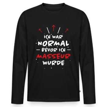 Masseur Spruch Massage Lustiges Masseur Geschenk - Männer Premium Bio Langarmshirt - Schwarz - Vorne - Nico (187cm)