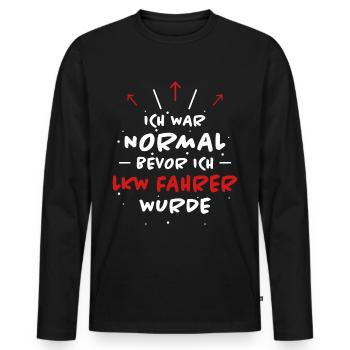 LKW Fahrer Spruch Job Lustiges LKW Fahrer Geschenk - Männer Premium Bio Langarmshirt - Schwarz - Vorne - Nico (187cm)