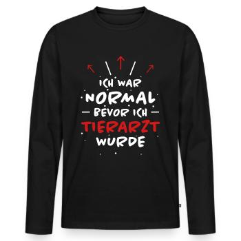 Tierarzt Spruch Beruf Lustiges Tierarzt Geschenk - Männer Premium Bio Langarmshirt - Schwarz - Vorne - Nico (187cm)