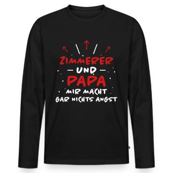 Zimmerer Spruch Zimmermann Witz Zimmerer Geschenk - Männer Premium Bio Langarmshirt - Schwarz - Vorne - Nico (187cm)