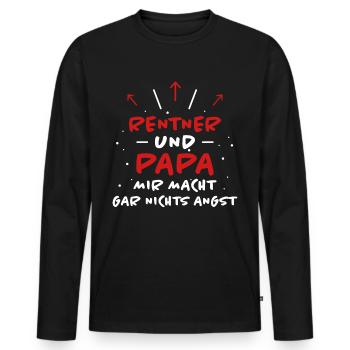 Rentner Spruch Rente Ruhestand Rentner Geschenk - Männer Premium Bio Langarmshirt - Schwarz - Vorne - Nico (187cm)